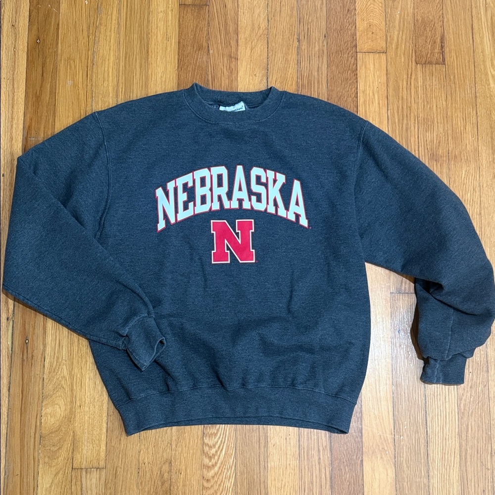 Champion Nebraska Men's Black Crewneck Sweater